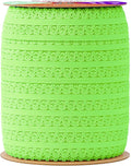 Mandala Crafts Lime Green Stretch Lace Soft Elastic Trim Roll - 55 Yards 1 Inch Wide Stretchy Frilly Picot Ribbon for Sewing Lingerie, Headbands, Underwear, and Crafts