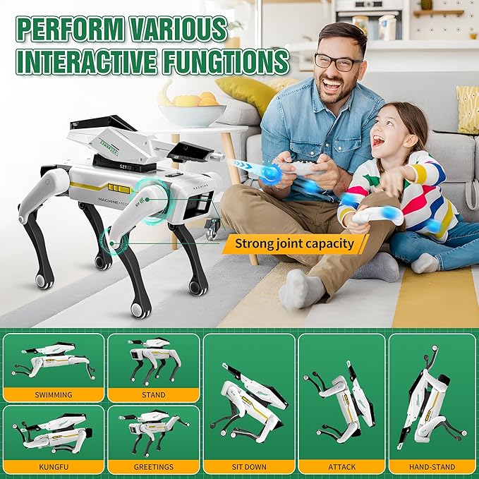 Shoot Robot Dog - Interactive STEM Pet with Voice Control, 30+ Actions & APP Programming, Durable Design for Kids Age 6+ (Compatible with iOS/Android)