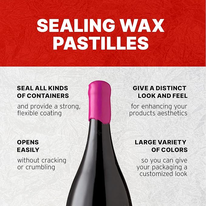 Blended Waxes, Inc. Bottle Sealing Wax, Pastille Wax Seal Beads For Wine, Beer, and Liquor Bottle Sealing, Seals Between 25-30 Bottles, 1 lb, Pink Flamingo