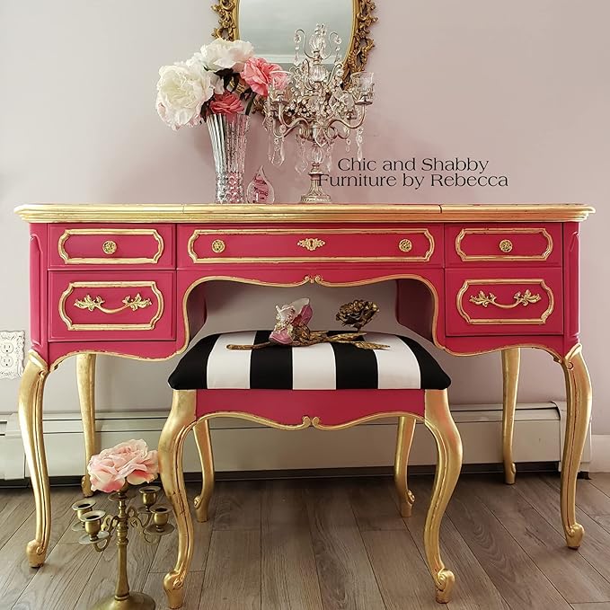 Dixie Belle Paint Company Chalk Finish Furniture Paint - Peony (8oz) - Matte Hot Pink Chic Chalk Mineral DIY Furniture Paint