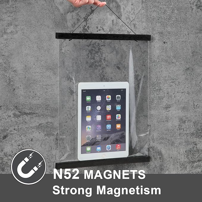 WITCOLOR Magnetic Poster Hanger Frame 13x19 13x13 13x17 Poster Frame 13 Inch Wide 1 Pack Magnetic Hanging Frames Black Wood Wooden Frame Hangers for Room Wall