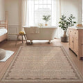 Scalloped Washable Rug 5x7 Area Rugs for Living Room, Solid Coffee Rug for Bedroom Girls, Non Slip Scalloped Throw Mat with Rubber Back, Soft Dorm Nursery Low Pile Carpet for Dining Room