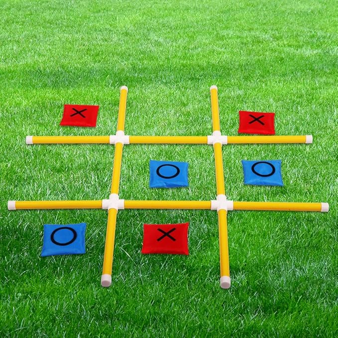 OTTARO Giant Tic Tac Toe Game Outdoor Indoor for Family, Outdoor Bean Bag Toss Game for Adults and Kids(3ft x 3ft)