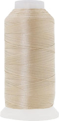 Mandala Crafts Cream Heavy Duty Thread - 1500 Yds Tex 70 for Sewing, Drapery, Jeans, Leather, Hair, Bonded Polyester, Outdoor, Marine, Upholstery
