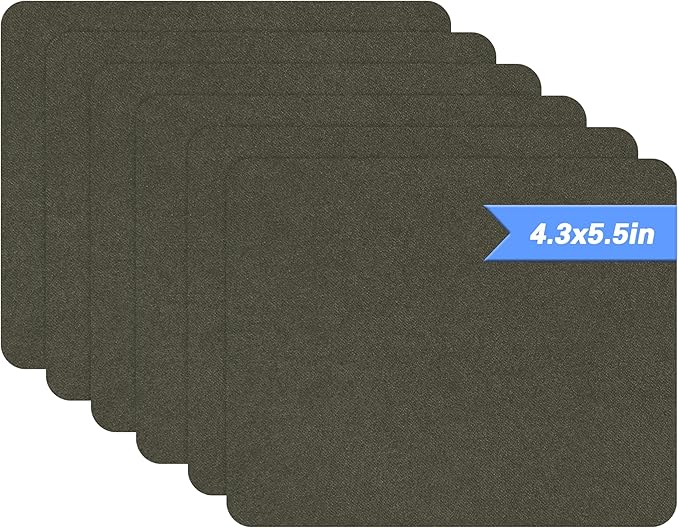 Azobur Sofa Fabric Repair Patch, 6 Piece Microfiber Patches, Self Adhesive Fabric Sofa Patch Repair Fabric, Luxurious Look, Quick Fix Sofa.（Olive Green）