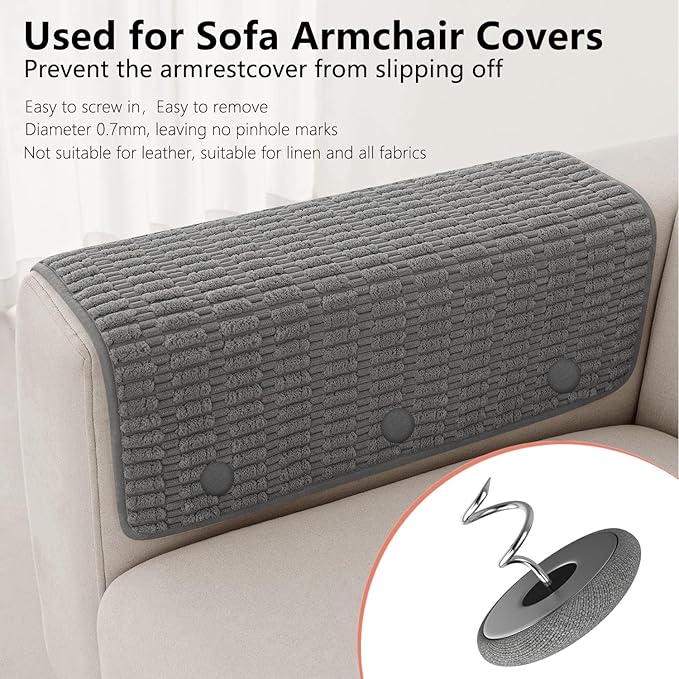 12 Colors Fabric Covered Button Twist Pins Dust Ruffle Pins- for Sofa，Upholstery，Armchair Caddies, Armrest Covers,Bed Skirts, Slipcovers, Headliners (Medium Gray, 12)