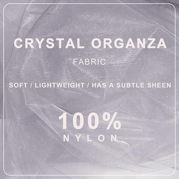 Silver Organza Tulle Fabric Rolls, Crystal Organza 12" by 50 Yards (150 ft) Sheer Nylon Silky Shiny Netting Spool Bolt for DIY Craft Table Runner Wedding Baby Shower Party Decor (Silver)