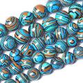 6MM Blue Malachite Beads Natural Stone Energy Healing Beads Round Loose Beads for Jewelry Making Bracelet 120pcs 2 Strands 32"
