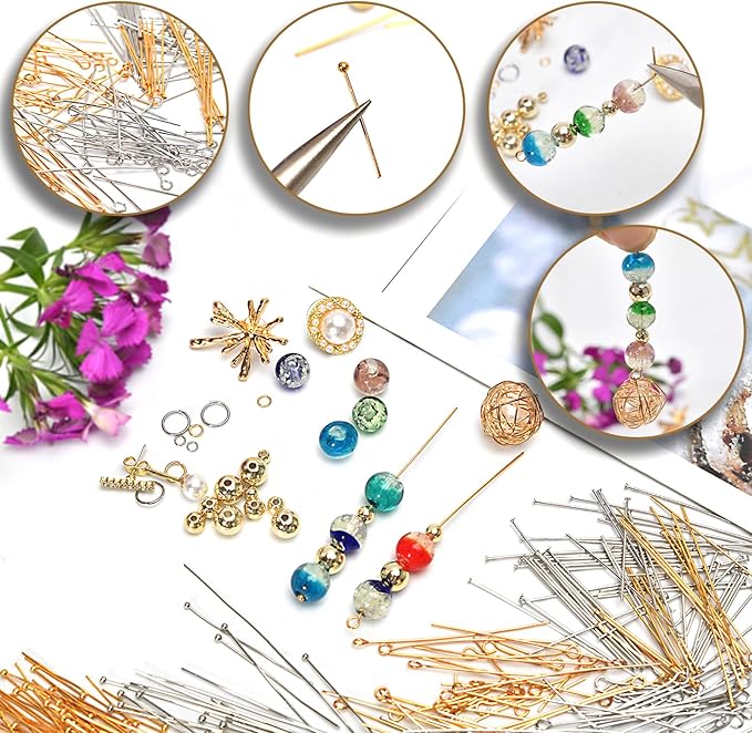 260pcs Silver Filled Eye Pins Non Tarnish Craft Earring Bracelet Jewelry Making Accessories Supplies (20mm (0.78in, Silver-Eye Pin)