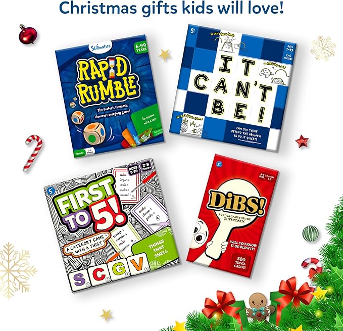 Skillmatics Rapid Rumble - Fast-Paced Board Game, Educational Toy, Quick-Thinking Card Game for Kids, Teens & Adults, Fun for Christmas, Family Game Night, Gifts for Ages 6, 7, 8, 9 & Up