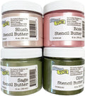 The Crafter's Workshop Stencil Butter Medium, Easy-to-Spread, Adds Shimmer, Shine and Colorful Texture, Cleans Up with Water, 4 pk, 2-oz Each, Petals and Herbs