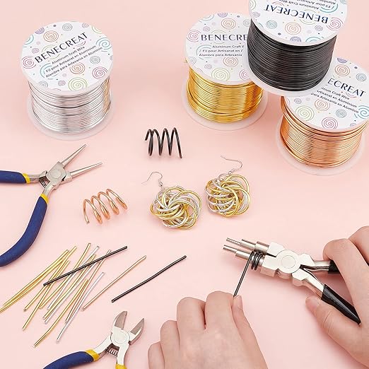 BENECREAT 20 Gauge 770FT Aluminum Wire Anodized Jewelry Craft Making Beading Floral Silver Color Aluminum Craft Wire for Flower Gardening, Gem Wrapping Jewelry Making