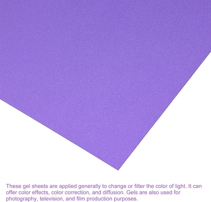 DMiotech 4Pcs Correction Gel Light Filter Overlay Transparent Plastic PVC Sheets Matte Purple for Photo，Film,Video