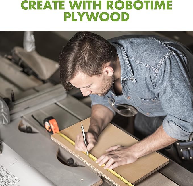 ROBOTIME 6-Pack Laser Wood Sheets 1/8" - 12 x 12 x 1/8 Inch - Basswood 2Pcs & Walnut 2Pcs & Birch 2Pcs - 3mm Plywood Sheets for Laser Cutting, Engraving & Wood Burning (Pyrography)