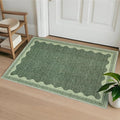 Scalloped Rug 2x3 Rugs for Entryway, Solid Grey Rug Small Area Rug Non Slip Scalloped Bath Mat, Washable Rugs Front Door Mat Indoor Entrance,Soft Girls Nursery Dorm Carpet for Bedroom Kitchen