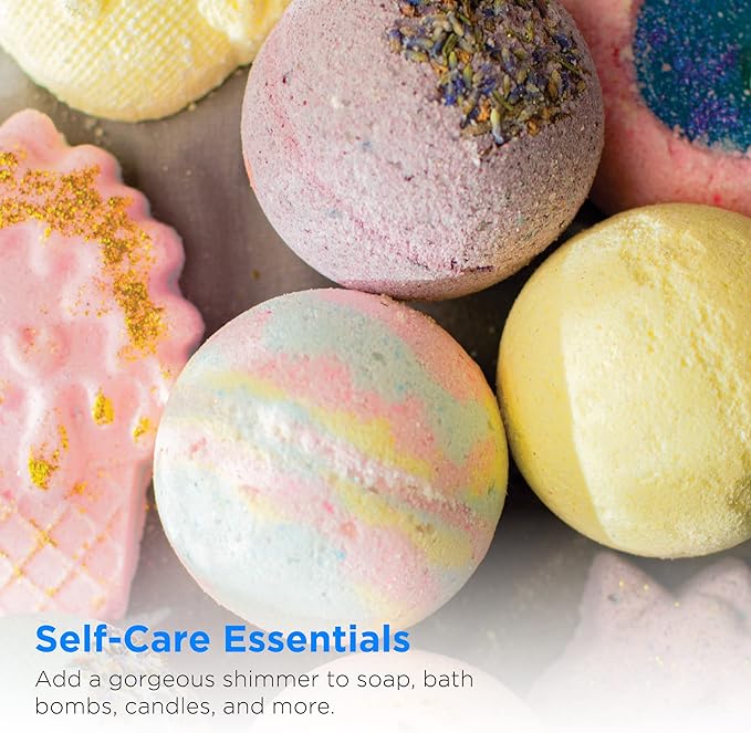 Rolio Mica Powder, 5g, 15 Bags - Pearlescent Color Pigment - Art Set for Resin Epoxy - for Soap Making, Nail Polish, Lip Gloss, Eye Shadow, Slime & Candle Jars - (Original Set)