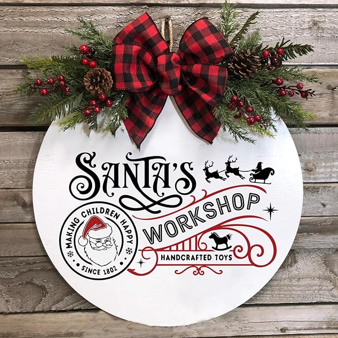 Christmas Stencils for Crafts Reusable A4 Christmas Stencil Holiday Stencils for Painting on Wood Fabrics Porch Hanger Decor