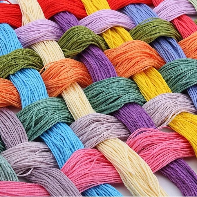 Disnesart Cross Stitch Stamped Full Embroidery Kits DIY 11CT Cotton Thread Printed DIY Needlepoint Kits Craft Needlework Set Cross-Stitch Stamped Sets- Colorful Flower Skull 16x20 inch