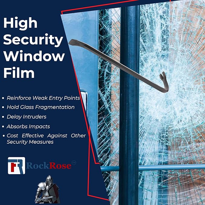 UV 99% VLT 20% Security and Safety 4 Mil Color Window Film Shatterproof Anti Shatter Tempered Glass Film for Home and Office Windows (VLT 20%, 24 in x 10 FT)