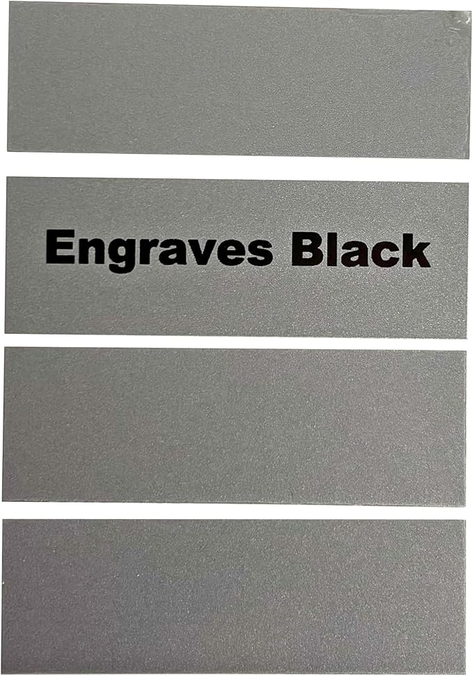Blank Metal Plates for Laser Engraving - 4 Pack | Aluminum Sheets 0.020" Thick | CO2, Diode, Fiber Laser Compatible | Multiple Sizes & Colors (Silver (engraves black), 1x2 inch)