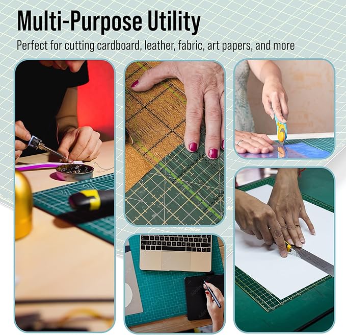 Adir Self Healing Cutting Mat - 24x36 Inches Quilt and Sew Cutting Mat with 5 Layers, Double Sided Cutting Mats for Crafts - Reversible Non-Slip Cutting Pad with Grid