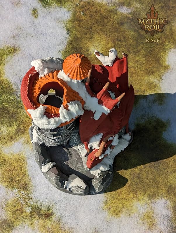 Dragon 3D Printed Dice Tower - Mythic Roll Collection - Unchained Games - Ascend to New Heights with your Rolls! (29.) Silk-Silver)