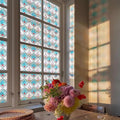 3D Stained Glass Window Film, Decorative Window Privacy Film for Bathroom,Front Door,Home, Sun Blocking Heat Control,Static Cling,23.6inch x 35.4inch Refractive Narrative