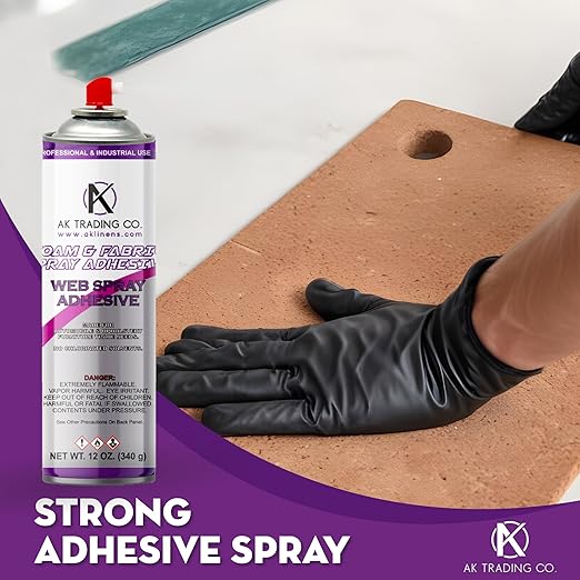 AK Trading Professional Quality General Multipurpose Spray Adhesive, 12-Ounce for Acoustic Panels & Craft Upholstery Foam Adhesive & Fabric Glue - 12 Pack