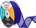 Mandala Crafts Royal Blue Burlap Ribbon 1 Inch Wide Jute Ribbons for Crafts - 20 Yds Roll Rustic Burlap Wrap Trim Ribbons for Wreaths Bows Wedding Party Decoration
