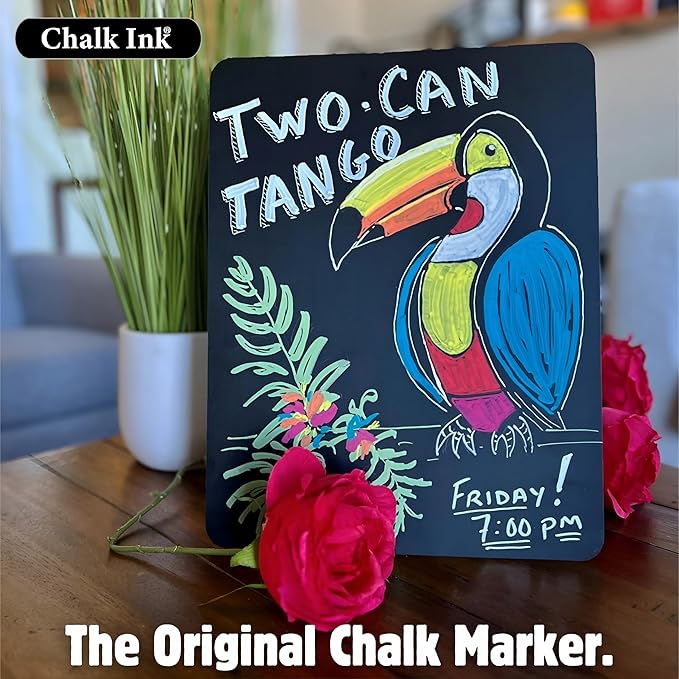 Chalk Ink Chisel Tip Wet Wipe Chalk Markers (Toucan, 6mm, 8 Pack)