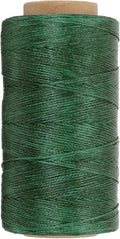 PATIKIL 284 Yard Flat Waxed Thread 150D 1mm Leather Sewing Cord for Repairing Shoes Bags Wallets Jewelry Making DIY Leather Craft, Dark Green