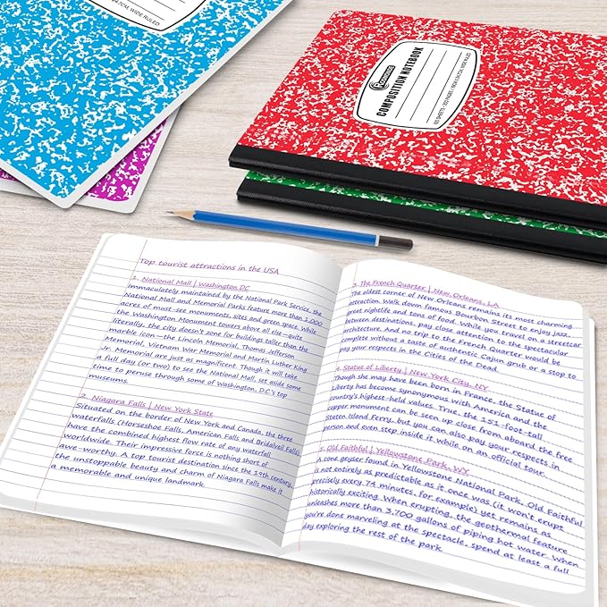 Rosmonde 2000 Pack (Pallet) Composition Notebooks Bulk, Wide Ruled, Full Pallet of Composition Notebooks, 200 Pages (100 Sheets), 9-3/4 x 7-1/2, Bulk Notebooks for School & Office, 4-7 Days Transit