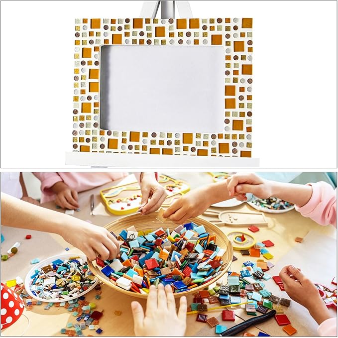 MECCANIXITY 2 Pcs Stained Glass Sheet Mosaic Tile 7.9 Inch x 5.9 Inch Emerald Green Stained Glass Sheets for Crafts DIY Art Project
