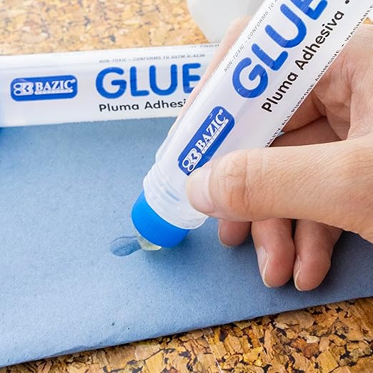 BAZIC Products Washable Glue Pen 1.7 Oz. (50 mL), Liquid Clear Glues Bond Adhesive for Art Crafts Project at School Home Office (2/Pack), 2-Pack