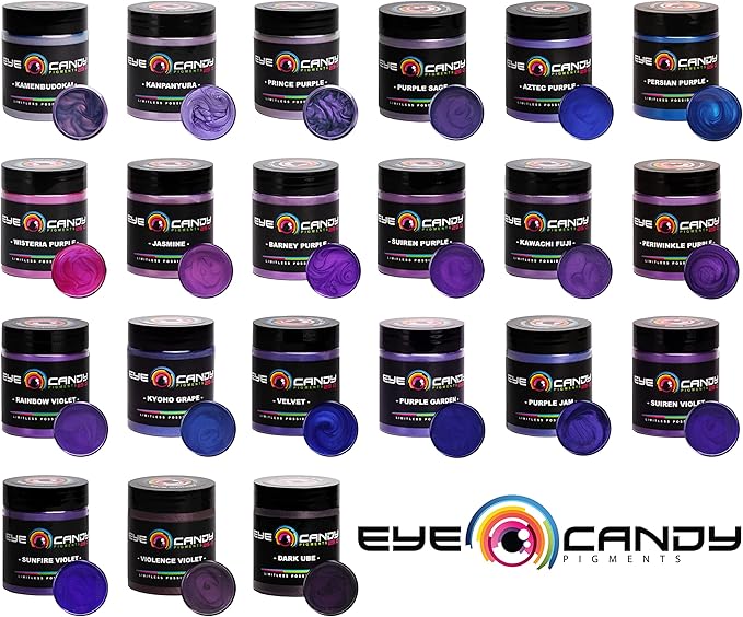 Eye Candy Pigments Premium Purple Mica Powder - Periwinkle Purple (25gr) - for Epoxy, Resin, Soap, Paint, Woodworking, Acrylic Pouring, Bath Bombs, Fishing Lures - DIY Arts and Crafts Additive