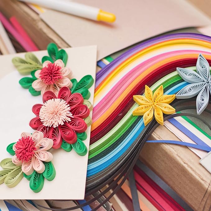 PATIKIL Quilling Strips Paper 600pcs 5mm 39cm Origami Paper Quilling Kits for Art DIY Hand Craft Christmas, Yellow