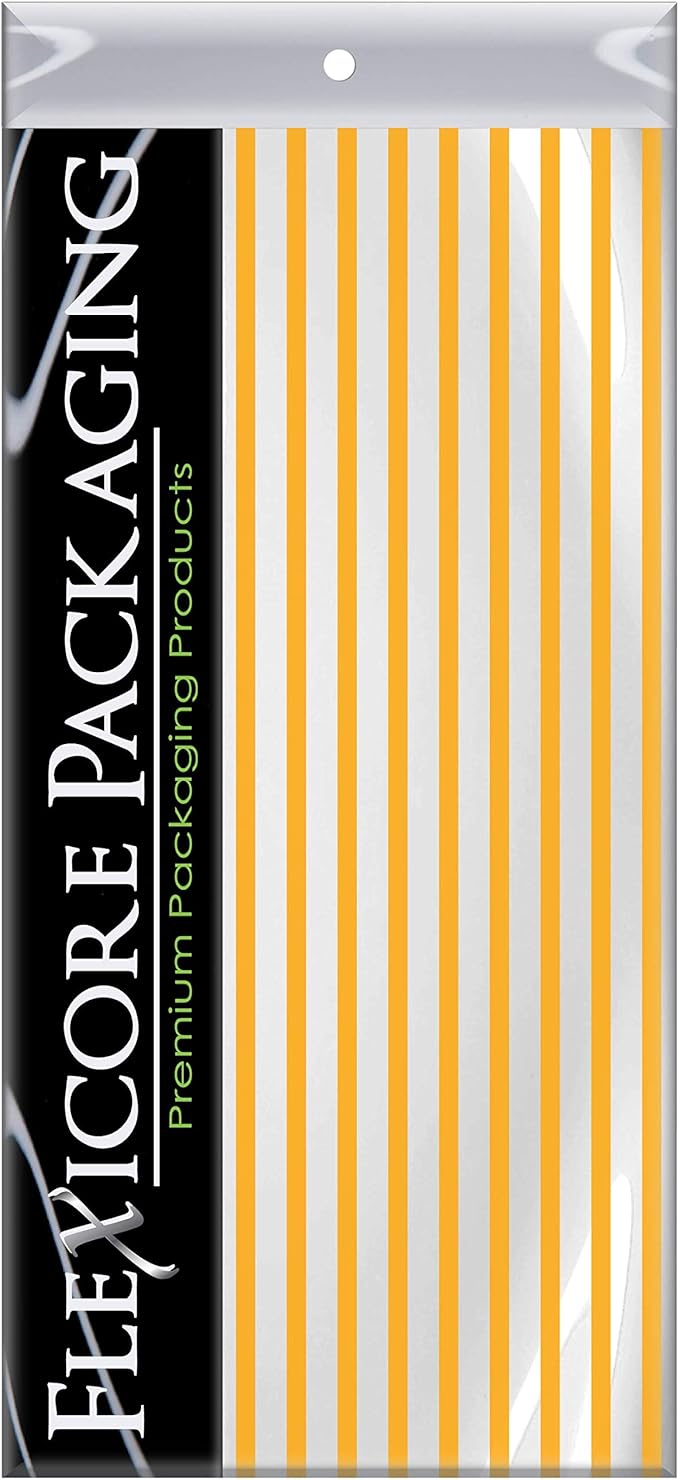 Flexicore Packaging Tangerine Orange Pin Stripe Print Gift Wrap Tissue Paper Size: 15 Inch X 20 Inch | Count: 10 Sheets | Color: Tangerine Pin Stripe