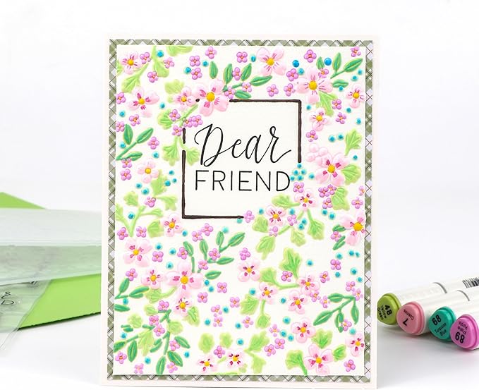 BAOFALI 3D Embossing Folder for Card Making,Cherry Blossom Plastic Texture Fades Embossing Folder Template for Scrapbooking and Other Paper Craft Album Stamps DIY Decoration 6.3" L x 4.5" W