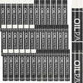 Geyoga 36 Pcs Soft Oil Pastels Bulk Artists Oil Crayons Single Color Creamy Pastels for Art Painting Drawing Blending for Back to School First Day of School Kids Students Artists(Black, White)