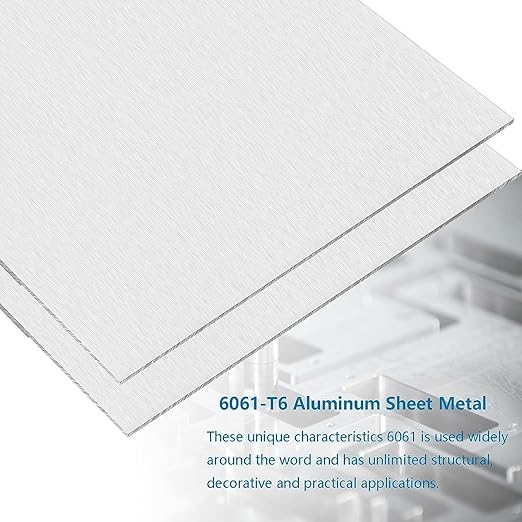6061 Aluminum Sheet Plate, 10" x 14" x 1/4" Thickness Heavy Duty Aluminum Sheets Plates with Protective Film, Rectangle Aluminum Plate Solid Metal Sheet Plate for DIY Projects Base Plate