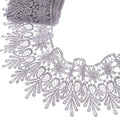 GXTIZAS Gray Lace Trim 5 Yards Wide Venise Lace Ribbon Embroidered Edge Trim for Sewing Crafts Pillow Case
