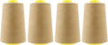 Mandala Crafts 4 Pack of Serger Threads Cones Spools - 40S/2 24000 Yards Polyester Khaki Threads for Sergers Machine and Overlock Quilting Sewing Machine