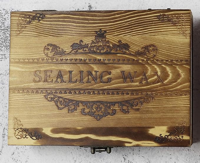 Vintage Santa Claus Monogram Wedding Wax Seal Stamp Kit Wooden Handle Melting Spoon Stick Wood Christmas Gift Box Set Invitation Gift Wrap Sealing Wax Seal Stamp Set