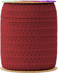 Mandala Crafts Burgundy Stretch Lace Soft Elastic Trim Roll - 55 Yards 1 Inch Wide Stretchy Frilly Picot Ribbon for Sewing Lingerie, Headbands, Underwear, and Crafts