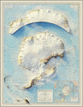 Muir Way Shaded Relief Elevation Map of Antarctica - Vintage-Style Topographic Wall Art with Map Look - Unframed Flat Paper Print, 35x45