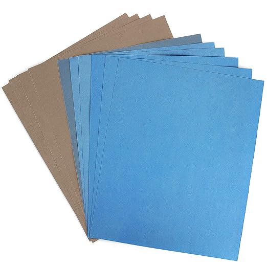 9x11 inch 10 Sheets Sandpaper, Wet or Dry 7000-15000 Grit 5 Assortment Sand Paper, Extra Fine Precision Abrasive Pads for Automotive Sanding, Wood Turing Finishing, Metal Furniture Polishing
