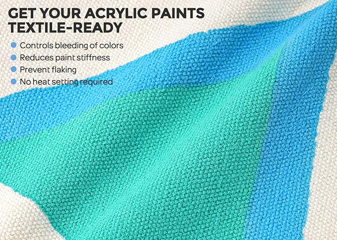 Nicpro Professional Effects Fabric Medium,69oz Bottle with Pump, Textile Painting Acrylic Fluid Medium, Improves Acrylic Paint Adhesion to Fabrics, Textiles for DIY Clothing, T-shirts, Shoes Jeans Bag