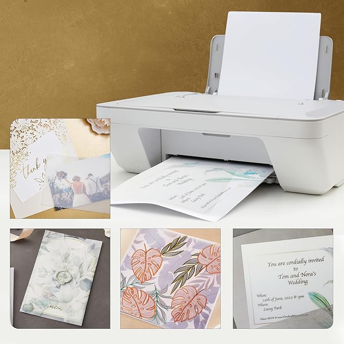Translucent Vellum Sheets - 100 Sheets, 12 x 12 in, White - 93gsm/63lb Tracing Paper for Drawing & Invitation Paper - Transparent Craft Overlays