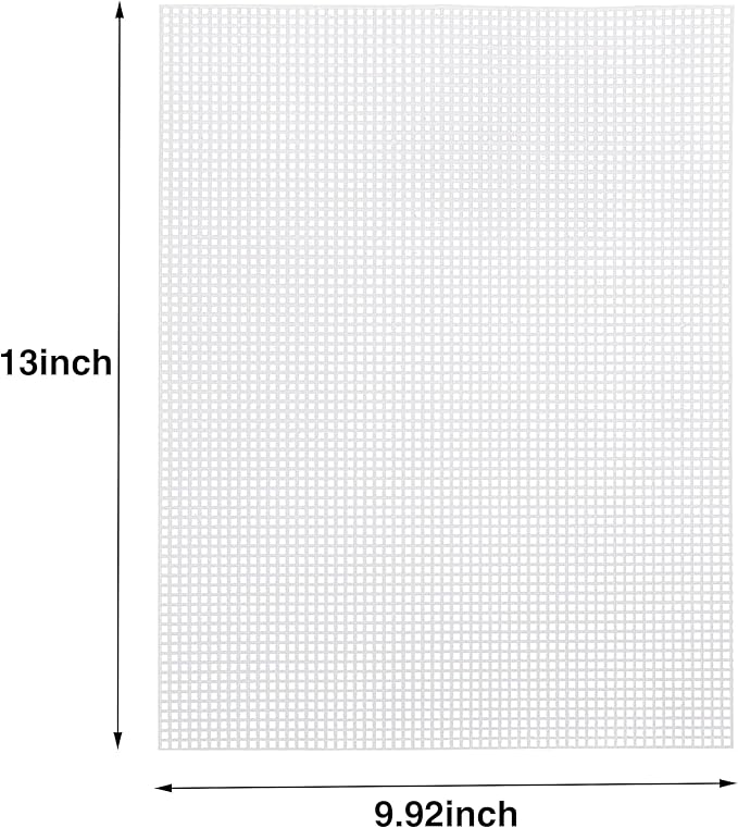 8 Plastic mesh Canvas Sheets for Embroidery Crafts, Acrylic Yarn Crafts, Knitting and Crochet Projects (9.92 x 13 inches, 10 Knitting Needles Included, Clear Color)