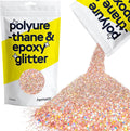 Hemway Polyurethane & Epoxy Resin Glitter 100g / 3.5oz Metallic Crystal Flake Additive for Flooring Jewelry Tumblers Glass Pigment - Chunky (1/40" 0.025" 0.6mm) - Rose Gold Holographic